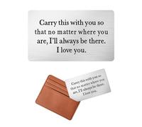 NyxSeat 1 carte de portefeuille, carte de portefeuille en acier inoxydable, carte de portefeuille personnalisée, carte de portefeuille gravée, carte de portefeuille I Love You, cadeau pour homme,