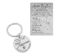 NyxSeat 1 carte portefeuille, 1 porte-clés, carte de portefeuille en acier inoxydable, carte de portefeuille, carte de portefeuille gravée, cadeau pour votre meilleur ami, Couleur de l'acier :, 55 *