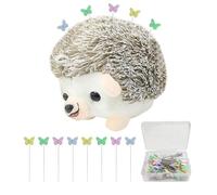 NyxSeat 1 coussin à aiguilles en forme de hérisson avec 100 aiguilles de positionnement en forme de tête de papillon et 1 boîte de rangement, accessoires de machine à coudre pour la fabrication de