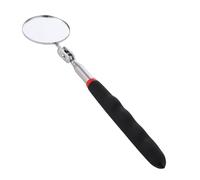 NyxSeat 1 lampe d'inspection extensible pour voiture - Outils mécaniques auxiliaires - Miroir rond à poignée ronde - Miroir convexe télescopique de diamètre réglable (50 mm, noir)