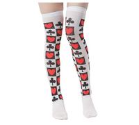 NyxSeat 1 paire de chaussettes de poker personnalisées, chaussettes de poker rayées pour femmes, chaussettes de poker serrées, peuvent être utilisées pour les jeux de rôle, les fêtes à thème, etc.,