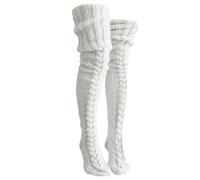 NyxSeat 1 paire de chaussettes longues, chaussettes chaudes tricotées, chauffe-pieds automne et hiver, chaussettes de couchage confortables, chaussettes en laine résistantes au froid, chaussettes