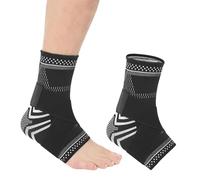 NyxSeat 1 paire de chevillères pour homme et femme - Avec sangle - Tricoté - Respirant - Pour protection sportive et soulagement de la douleur de la cheville - Noir