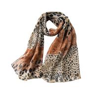 NyxSeat 1 pièce écharpe douce à imprimé léopard, châle et écharpe légers à la mode, écharpe en mousseline de soie à imprimé léopard, écharpe châle, accessoires vestimentaires pour femmes