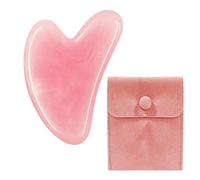 NyxSeat 1 pierre Gua Sha en forme de cœur et 1 sac de rangement, appareil de massage en résine, outil de massage, pierres de massage du visage pour les yeux, les soins de la peau du cou et la
