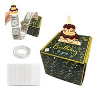 NyxSeat 1 tirelire d'anniversaire Happy Birthday, boîte cadeau d'argent, caisse à monnaie extensible, surprise, fête d'anniversaire