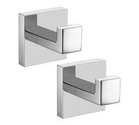 NyxSeat 2 crochets en acier inoxydable auto-adhésifs, épaissis, sans trous, autocollants sans trace, pour porte, serviettes, salle de bain, résistants