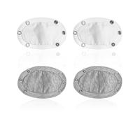 NyxSeat 4 pièces d'extensions d'entrejambe pour bébé, extensions d'entrejambe pour bébé double couche en pur coton, blanc et gris