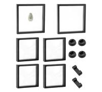 NyxSeat 6 boîtes de présentation, 4 bases rondes et 2 bases carrées, cadre 3D, boîte de présentation avec cadre profond, présentoir à pièces, cadre d'exposition de souvenirs, cadre flottant