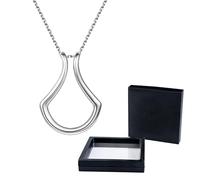 NyxSeat Collier 1 pièce pour femme avec boîte cadeau - Collier simple en forme de U - Chaîne de clavicule en forme d'éventail - Collier pendentif pour femme - Bijoux fantaisie., 21cm-50cm, Acier
