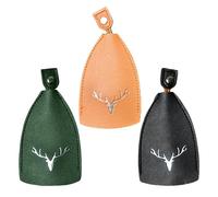 NyxSeat Étui en cuir 3 pièces pour clés de voiture, porte-clés de voiture extensible, porte-clés en cuir, porte-clés extensible, universel pour hommes et femmes, vert armée, orange, noir, 11.5*7.5cm