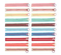 NyxSeat Fermeture éclair en résine colorée avec onglets métalliques pour couture, travaux manuels, vêtements et trousses - 20 pièces