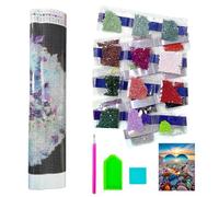 NyxSeat Kit de peinture diamant 5D DIY Diamond Painting Full Diamond Painting Full Diamond Painting Kits de broderie diamant pour décoration de la maison, du salon et de la chambre à coucher (plage de