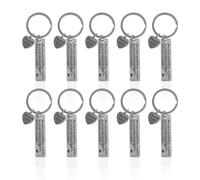 NyxSeat Lot de 10 porte-clés de remerciement, en acier inoxydable, argentés, cadeaux de remerciement, convient pour Thanksgiving, la fête des mères, la fête des enseignants (argenté) (12 x 50 mm),