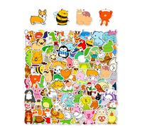 NyxSeat Lot de 100 autocollants pour enfants, autocollants animaux mignons, ensemble d'autocollants à motif animal, imperméable, ordinateur portable, tasse à eau, décoration de bagages, téléphone