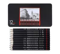 NyxSeat Lot de 12 crayons à dessin - Différents degrés de dureté 2H H F HB B 2B 3B 4B 5B 6B 7B 8B - Pour enfants, adultes, artistes, débutants (noir)