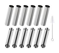 NyxSeat Lot de 12 moules à cannoli, outils de cuisson, pour la fabrication de pâtisseries à la maison, avec 1 brosse de nettoyage