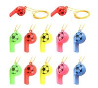 NyxSeat Lot de 12 sifflets de football, en plastique, jouets pour enfants, sifflets de sport, sifflets de football, entraînement pour enfants, sifflets de sport avec cordon tour de cou (couleur