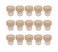 NyxSeat Lot de 15 bouchons de bouteille en verre et bois, anti-insectes, réutilisables, adaptés pour le champagne, la bière et le vin
