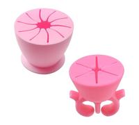 NyxSeat Lot de 2 Collecteurs de Déchets en Silicone Rose - Poubelle de Bureau Portable en Forme d'Anneau - Nettoyage de Bureau