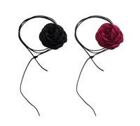 NyxSeat Lot de 2 colliers de fleurs de style bohème, longueur réglable, ruban multifonctionnel, fait à la main, convient comme cadeau pour les filles et les mères, taille unique, satin