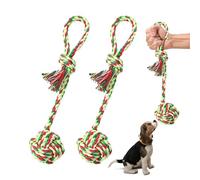 NyxSeat Lot de 2 jouets en corde de coton tressé pour chien - Boules de nettoyage des dents pour chien - Corde en coton pour animaux de compagnie