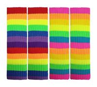 NyxSeat Lot de 2 paires de chaussettes en laine arc-en-ciel pour femme - Chaussettes tricotées tendance - Chaussettes chaudes - Chaussettes de patinage, Arc-en-ciel, 40-42cm
