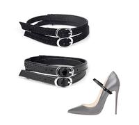 NyxSeat Lot de 2 paires de lacets amovibles, lacets extensibles et sangles de talon, lacets élastiques à talons hauts, lacets élastiques à boucle en cuir pour talons hauts, ajustement confortable,