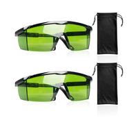 NyxSeat Lot de 2 paires de lunettes de protection, 2 poches à lunettes, lunettes de protection laser, lunettes de protection UV (vertes)