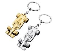 NyxSeat Lot de 2 porte-clés de course en métal, porte-clés de sport F1, cadeaux de course de Formule 1, costume pour clés, pendentif de téléphone portable, pour garçons ou hommes (argent, or),