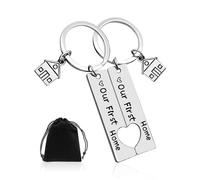 NyxSeat Lot de 2 porte-clés et 1 sac de rangement, porte-clés de pendaison de crémaillère, porte-clés nouvelle maison, convient aux cadeaux de pendaison de crémaillère pour les nouveaux propriétaires,