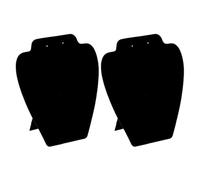 NyxSeat Lot de 2 présentoirs pour boucles d'oreilles et colliers - Tableau d'exposition floqué noir - Accessoires d'exposition de bijoux - Présentoir à bijoux