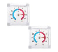 NyxSeat Lot de 2 thermomètres autocollants pour fenêtre et porte, pour l'extérieur, mesure précise de la température, thermomètre numérique extérieur, résistant aux intempéries, adapté pour fenêtre et