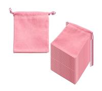 NyxSeat Lot de 20 sacs en velours rose (7 x 9 cm), sacs à bijoux avec cordon de serrage, sac cadeau rose, sac cadeau pour bijoux, bonbons, convient pour les mariages, les fêtes, les festivals