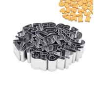 NyxSeat Lot de 26 moules à gâteau de l'alphabet - Moules à gâteaux en acier inoxydable - Pour la fabrication de gâteaux, fondant