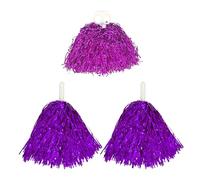 NyxSeat Lot de 3 boules de fleurs de pom-pom girl avec poignée, en velours clair, pour événements sportifs, célébrations