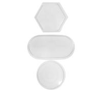 NyxSeat Lot de 3 moules en silicone - Moule en silicone - Dessous de verre rond hexagonal ovale - Moule de bricolage pour la fabrication de dessous de verre