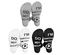 NyxSeat Lot de 3 paires de chaussettes de sport tricotées, chaussettes de golf, chaussettes de football, chaussettes de pantoufles, cadeaux pour hommes, cadeaux pour les fans de football, Gris, noir,