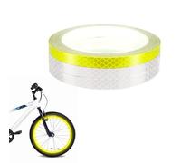 NyxSeat Lot de 3 rouleaux de ruban réfléchissant autocollant - 1 cm x 8 m - Ruban d'avertissement de sécurité en PVC imperméable - Convient pour vélos, motos et décoration de voiture (blanc, jaune)