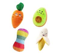 NyxSeat Lot de 4 jouets en peluche en forme de fruits, lumineux et mignon, anti-morsure et sonore, soulage l'anxiété des chiens, convient aux chiens de petite et moyenne taille.