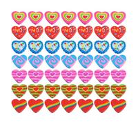 NyxSeat Lot de 49 gommes à effacer colorées en forme de cœur, gommes à effacer souples, cadeaux pour enfants, fournitures scolaires, prix étudiants, caoutchouc thermoplastique, cœur, papier