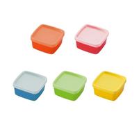 NyxSeat Lot de 5 boîtes de rangement carrées arc-en-ciel avec couvercle, boîtes de rangement résistantes à la poussière et aux insectes, petit organisateur de bijoux