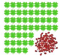 NyxSeat Lot de 50 coléoptères chanceux en bois avec 50 accessoires en feutre, décorés de coléoptères à trèfle à quatre feuilles, convient pour la décoration de bricolage ou de fête cadeau uni 3,1 x