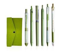 NyxSeat Lot de 6 stylos gel 0,5 mm, 1 pochette de feutre, lot de stylos gel mignons, rétractables, à séchage rapide, adaptés pour le bureau et les études