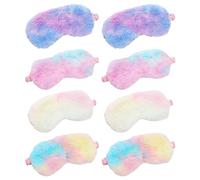 NyxSeat Lot de 8 masques pour les yeux colorés en peluche pour le sommeil des enfants, protègent le sommeil des enfants, convient pour la sieste, les voyages et d'autres occasions, cadeaux idéaux pour