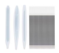 NyxSeat Moule en silicone pour stylo en 3 pièces avec 30 recharges. Stylo de moule en silicone, moule en résine époxy, stylo à bille en silicone, stylo à bille en résine époxy, stylo de moulage DIY.