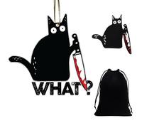 NyxSeat Porte-clés Chat Noir avec Broche, Sac de Rangement, Pendentif Créatif en Métal - Taille Unique