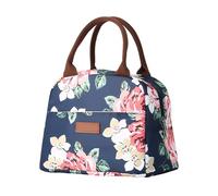 NyxSeat Sac à déjeuner pour femme - Motif floral moderne - Isotherme - Grande capacité - Portable - Pour le travail, les collations, les fruits, le camping, la randonnée