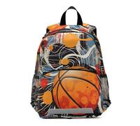 NYYYTTTEU Aquarelle Oeuvre Cool Rebond Basket Sac à Dos Enfant Sac d'École Maternelle Préscolaire Étudiant Scolaire Cartable pour Âgés de 3 à 8 Ans Garçons Filles