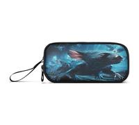 NYYYTTTEU Diables Bleus Volant Art Trousse Élève Scolaire Sac à Crayons Poche Crayon pour Garçon Fille